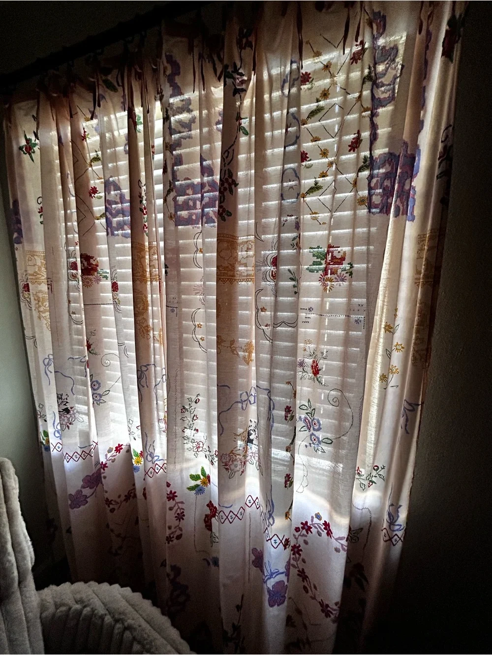 Urban Outfitters Vintage inspired Floral Sheer Curtain Panels Pair